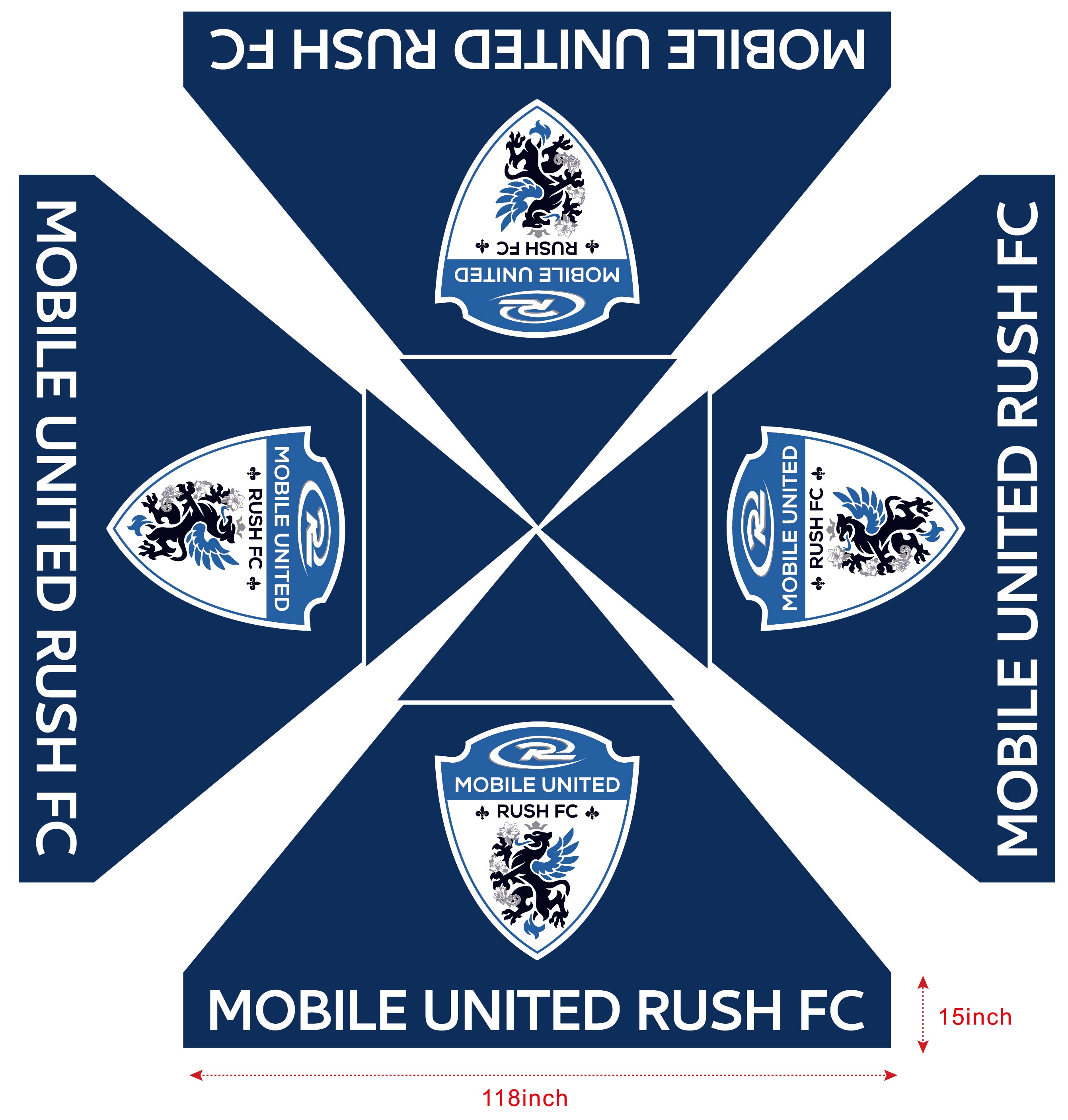 Mobile United Rush FC Sideline Heavy Duty Pop-Up Tent **2-3 Week Delivery**